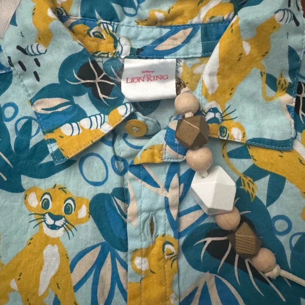 Disney Lion King Hawaiian button up shirt Kids size 6 - Picture 2 of 4